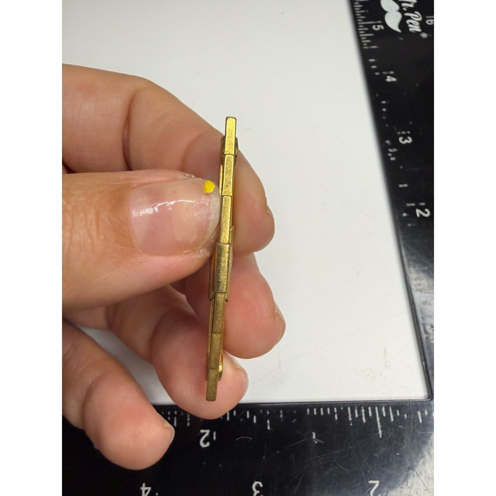 Swank 50 Gold Tone Collar Bar Curved Tension Clip Pat No 75818 Mens Jewelry